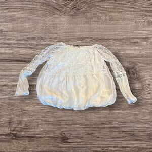 Charlie B Women’s Scoop Neck Long Sleeve Top Lace Made in Italy Size Medium